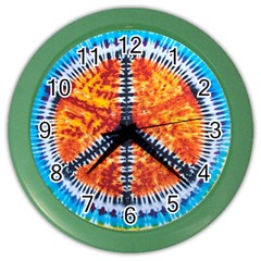 Tie Dye Peace Sign Color Wall Clock by Ket1n9