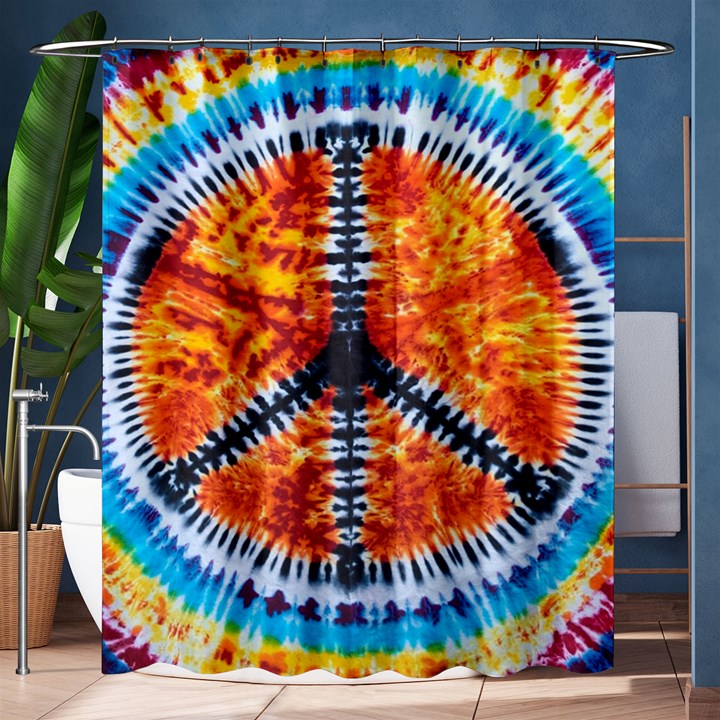 Tie Dye Peace Sign Shower Curtain 60  x 72  (Medium) 