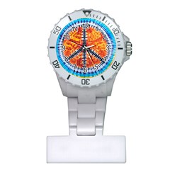 Tie Dye Peace Sign Plastic Nurses Watch by Ket1n9