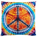 Tie Dye Peace Sign Standard Premium Plush Fleece Cushion Case (One Side) Front