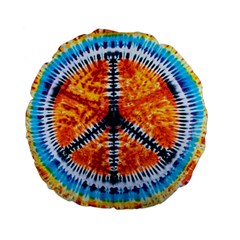 Tie Dye Peace Sign Standard 15  Premium Flano Round Cushions by Ket1n9