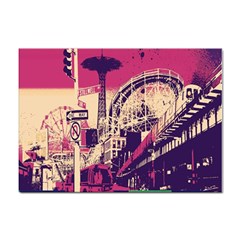 Pink City Retro Vintage Futurism Art Sticker A4 (10 pack)