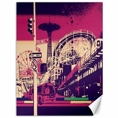 Pink City Retro Vintage Futurism Art Canvas 36  x 48 