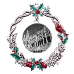 Architecture-parliament-landmark Metal X mas Wreath Holly Leaf Ornament