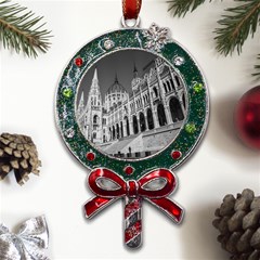 Architecture-parliament-landmark Metal X mas Lollipop With Crystal Ornament by Ket1n9