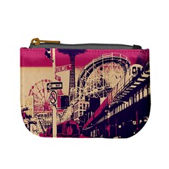 Pink City Retro Vintage Futurism Art Mini Coin Purse