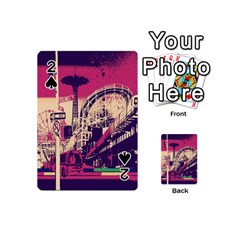 Pink City Retro Vintage Futurism Art Playing Cards 54 Designs (Mini)