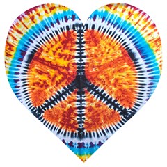 Tie Dye Peace Sign Wooden Puzzle Heart by Ket1n9