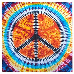 Tie Dye Peace Sign Wooden Puzzle Square by Ket1n9