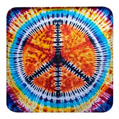 Tie Dye Peace Sign Square Glass Fridge Magnet (4 Pack) by Ket1n9