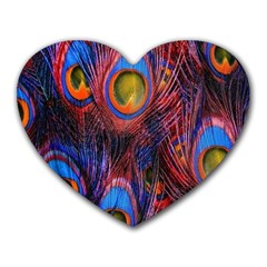 Pretty Peacock Feather Heart Mousepad by Ket1n9