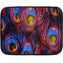 Pretty Peacock Feather Two Sides Fleece Blanket (mini) by Ket1n9