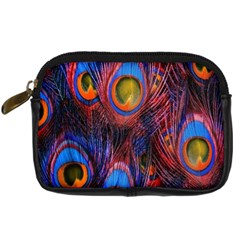 Pretty Peacock Feather Digital Camera Leather Case by Ket1n9