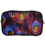 Pretty Peacock Feather Toiletries Bag (Two Sides) Front