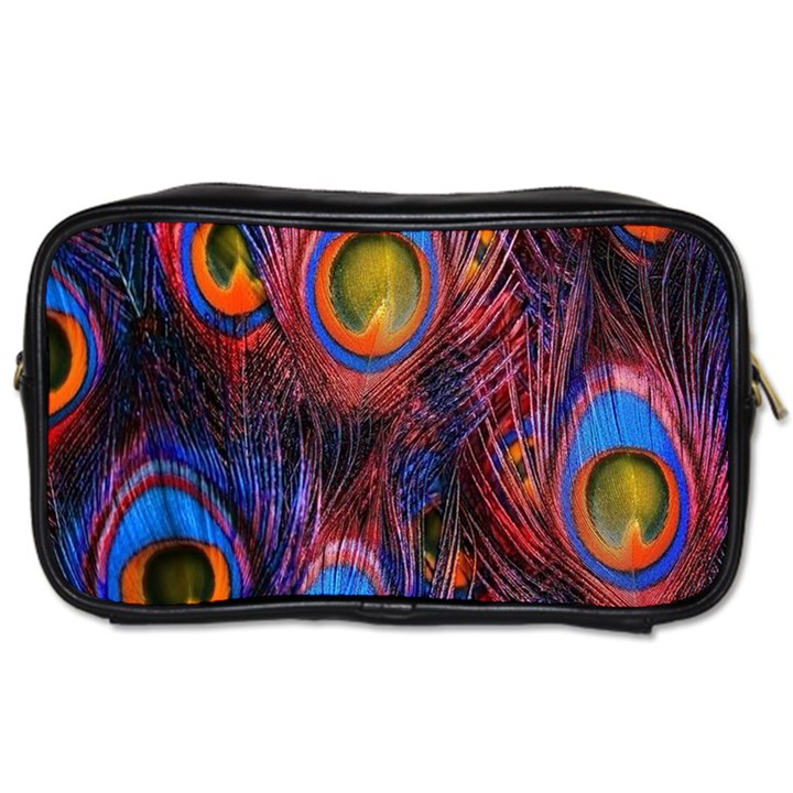 Pretty Peacock Feather Toiletries Bag (Two Sides)