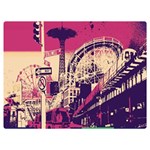 Pink City Retro Vintage Futurism Art Premium Plush Fleece Blanket (Extra Small) 40 x30  Blanket Front