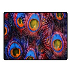 Pretty Peacock Feather Two Sides Fleece Blanket (small) by Ket1n9