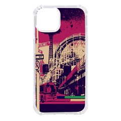 Pink City Retro Vintage Futurism Art iPhone 14 TPU UV Print Case