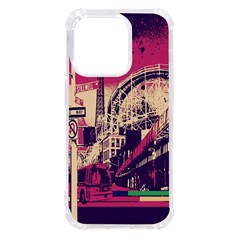 Pink City Retro Vintage Futurism Art iPhone 14 Pro TPU UV Print Case