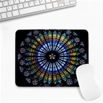 Stained Glass Rose Window In France s Strasbourg Cathedral Small Mousepad Front