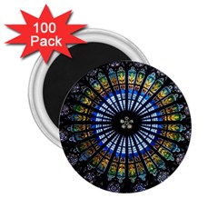 Stained Glass Rose Window In France s Strasbourg Cathedral 2 25  Magnets (100 Pack)  by Ket1n9