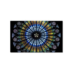 Stained Glass Rose Window In France s Strasbourg Cathedral Sticker (rectangular) by Ket1n9