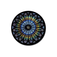 Stained Glass Rose Window In France s Strasbourg Cathedral Magnet 3  (round) by Ket1n9