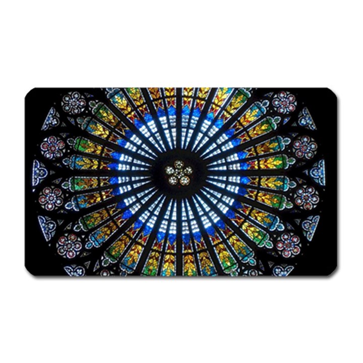 Stained Glass Rose Window In France s Strasbourg Cathedral Magnet (Rectangular)