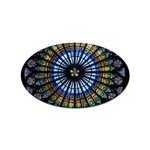 Stained Glass Rose Window In France s Strasbourg Cathedral Sticker Oval (100 pack) Front