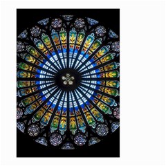 Stained Glass Rose Window In France s Strasbourg Cathedral Small Garden Flag (two Sides) by Ket1n9