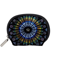 Stained Glass Rose Window In France s Strasbourg Cathedral Accessory Pouch (small) by Ket1n9