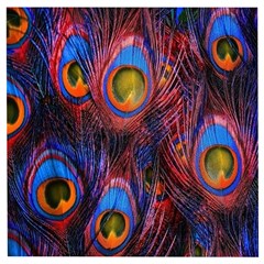 Pretty Peacock Feather Wooden Puzzle Square by Ket1n9