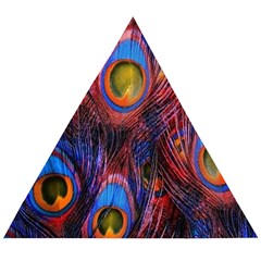 Pretty Peacock Feather Wooden Puzzle Triangle by Ket1n9