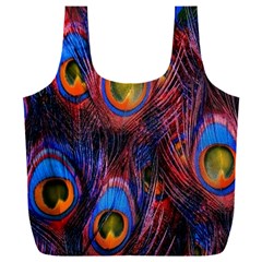 Pretty Peacock Feather Full Print Recycle Bag (xxl) by Ket1n9