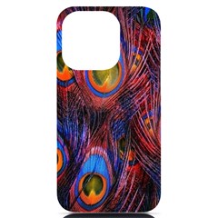 Pretty Peacock Feather Iphone 14 Pro Black Uv Print Case by Ket1n9