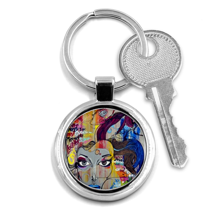 Graffiti-mural-street-art-painting Key Chain (Round)