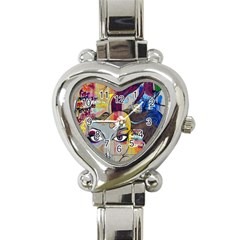 Graffiti-mural-street-art-painting Heart Italian Charm Watch by Ket1n9