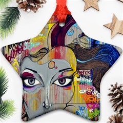 Graffiti-mural-street-art-painting Star Ornament (two Sides) by Ket1n9