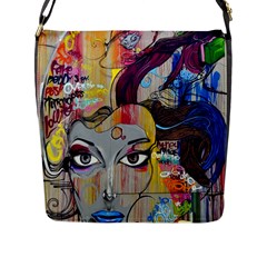 Graffiti-mural-street-art-painting Flap Closure Messenger Bag (l) by Ket1n9