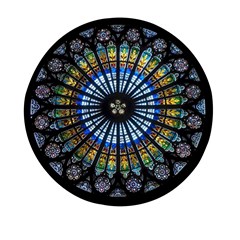 Stained Glass Rose Window In France s Strasbourg Cathedral Mini Round Pill Box (pack Of 5) by Ket1n9