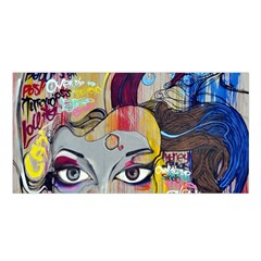 Graffiti-mural-street-art-painting Satin Shawl 45  X 80  by Ket1n9