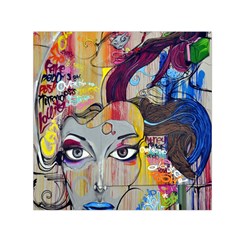 Graffiti-mural-street-art-painting Square Satin Scarf (30  X 30 ) by Ket1n9