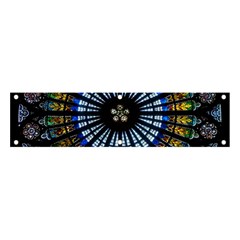 Stained Glass Rose Window In France s Strasbourg Cathedral Banner And Sign 4  X 1  by Ket1n9