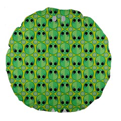 Alien Pattern- Large 18  Premium Flano Round Cushions by Ket1n9