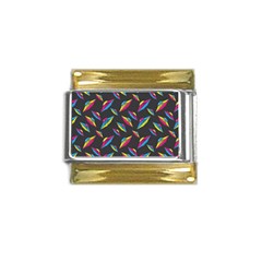 Alien Patterns Vector Graphic Gold Trim Italian Charm (9mm) by Ket1n9