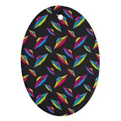 Alien Patterns Vector Graphic Oval Ornament (two Sides) by Ket1n9