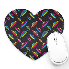 Alien Patterns Vector Graphic Heart Mousepad by Ket1n9