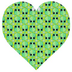 Alien Pattern- Wooden Puzzle Heart by Ket1n9