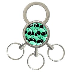 Art Alien Pattern 3-ring Key Chain