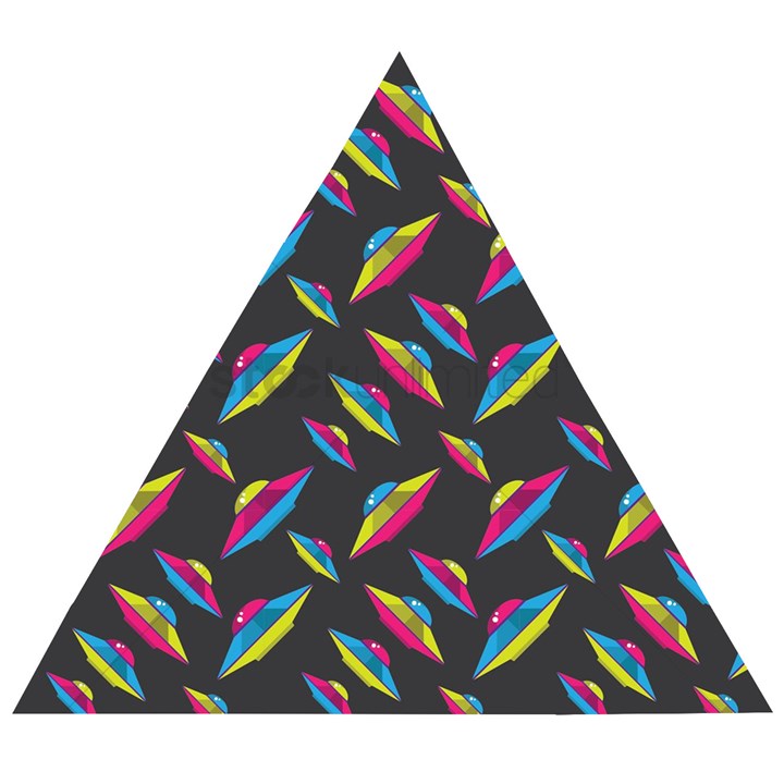 Alien Patterns Vector Graphic Wooden Puzzle Triangle